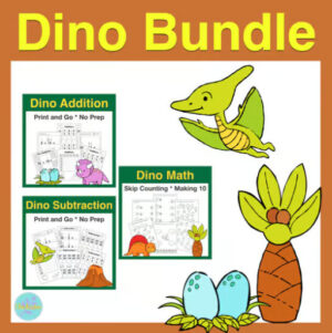 Dinosaur Math Bundle : Skip Counting + Making 10 + Addition + Subtraction