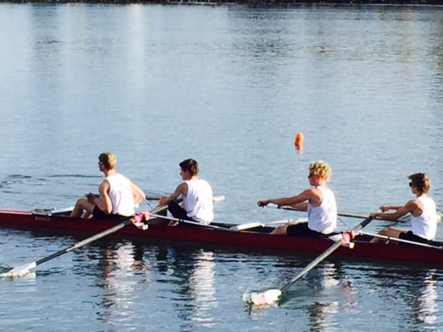 There the Freshman 4 are in the boat. Jim and I are chaperoning one of the races in April, 2015 