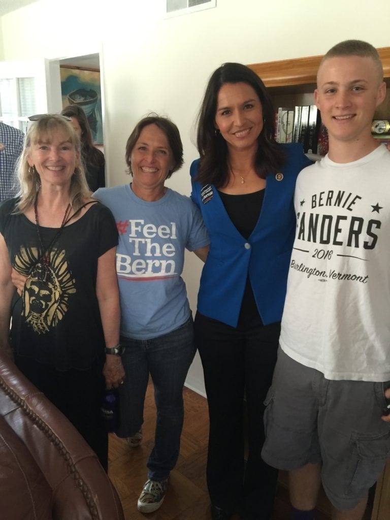 This is Sean and me with Tulsi Gabbard and a family friend. Sean and I worked canvassing together. 