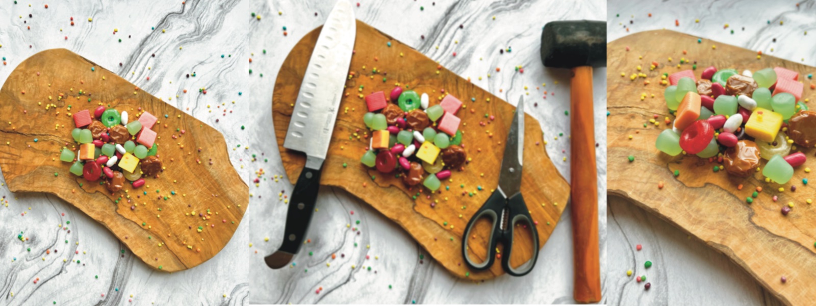 Homeschool Science - Rock Candy Activity - Pile of Candy on Cutting Board