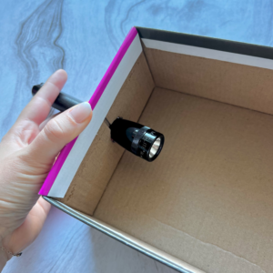 How to Build a Mini Planetarium: Flash Light in Bottom of Shoe Box for Planetarium Project