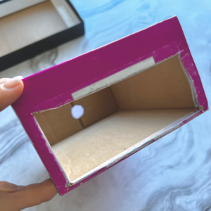 How to Build a Mini Planetarium: Hole Cut in Bottom of Shoe Box for Planetarium Project